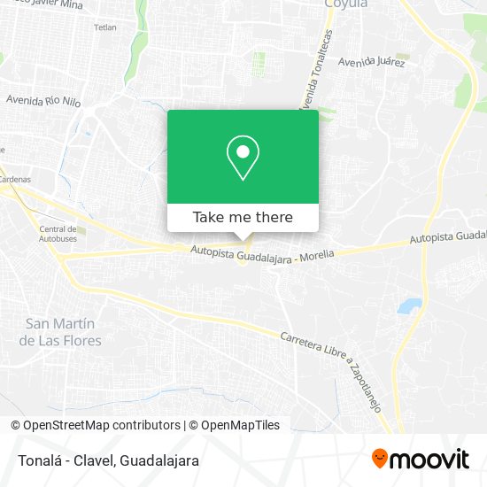 Tonalá - Clavel map