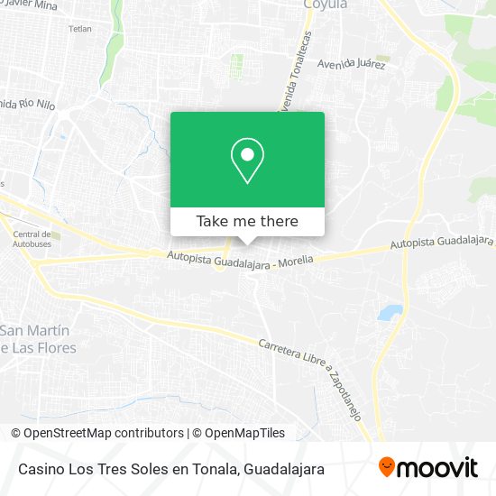 Casino Los Tres Soles en Tonala map