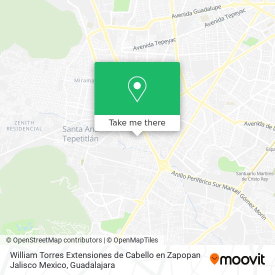 William Torres Extensiones de Cabello en Zapopan Jalisco Mexico map