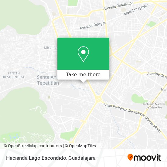 Hacienda Lago Escondido map