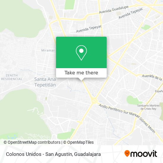 Colonos Unidos - San Agustín map