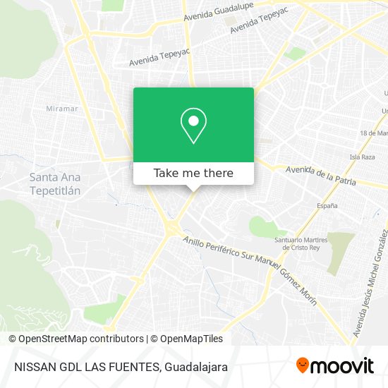 Mapa de NISSAN GDL LAS FUENTES