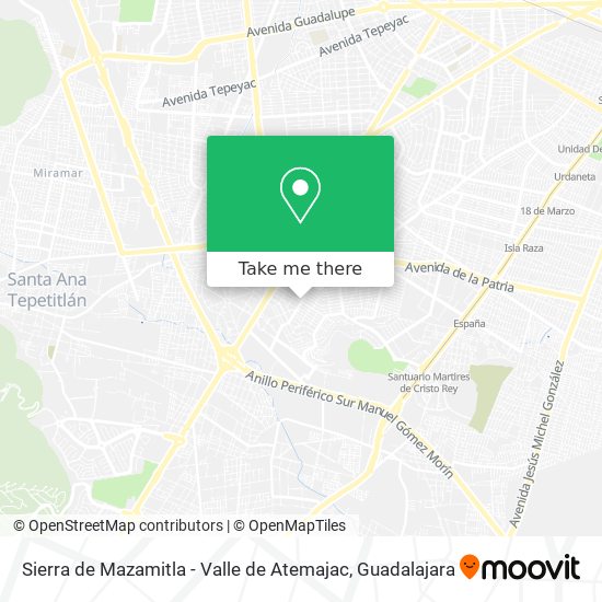 Sierra de Mazamitla - Valle de Atemajac map