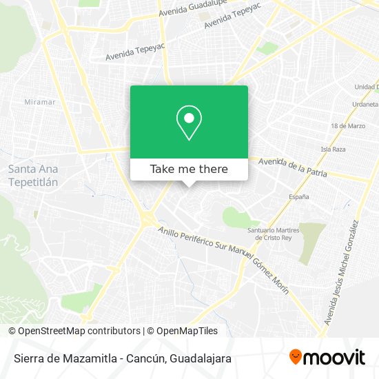 Mapa de Sierra de Mazamitla - Cancún