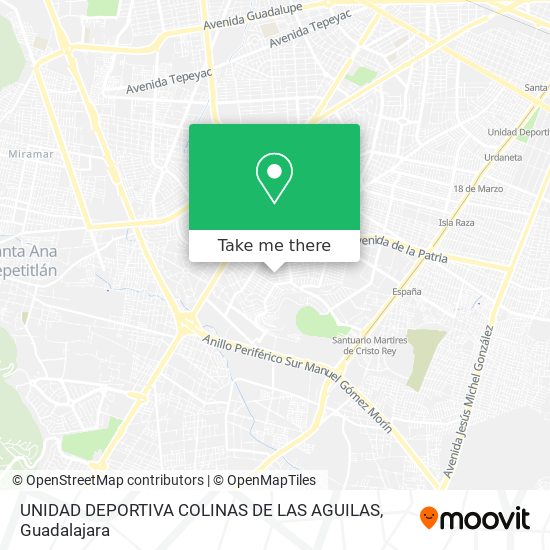 Mapa de UNIDAD DEPORTIVA COLINAS DE LAS AGUILAS