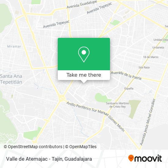 Valle de Atemajac - Tajín map