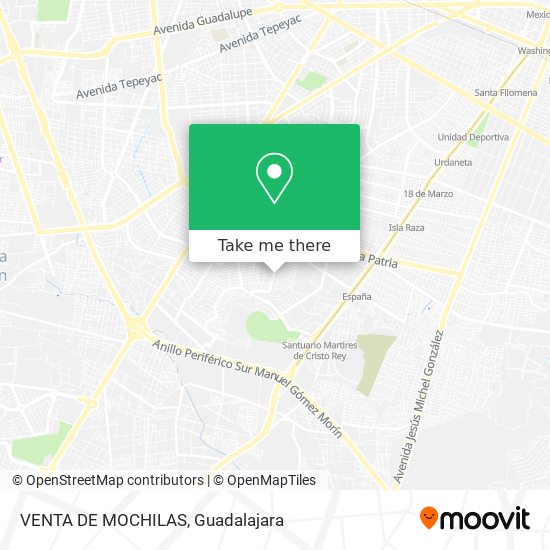 Mapa de VENTA DE MOCHILAS