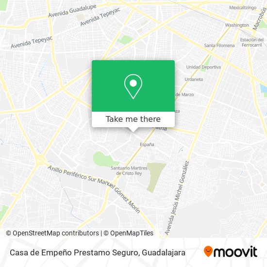 Mapa de Casa de Empeño Prestamo Seguro