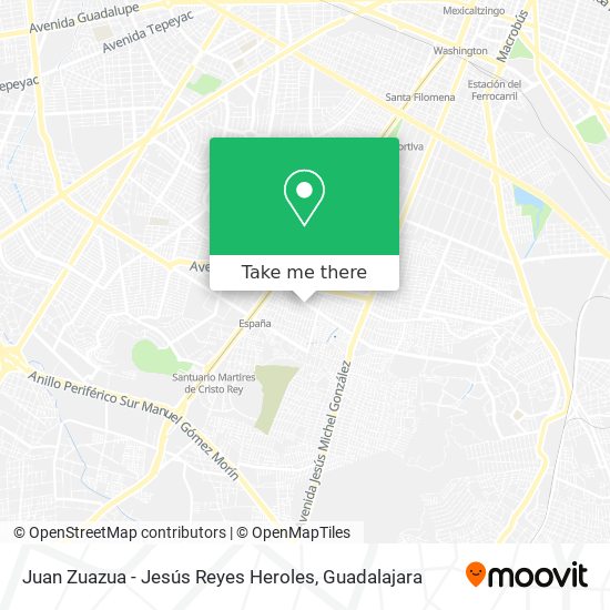 Juan Zuazua - Jesús Reyes Heroles map
