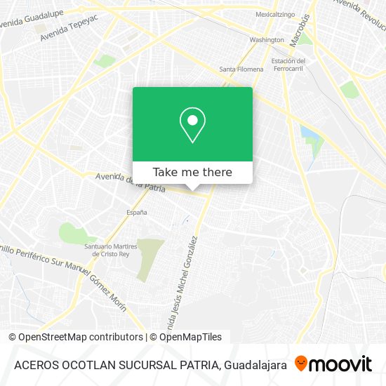 ACEROS OCOTLAN SUCURSAL PATRIA map