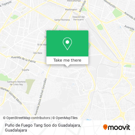 Puño de Fuego Tang Soo do Guadalajara map