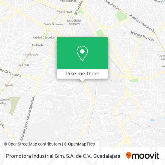 How to get to Promotora Industrial Gim, . de . in Guadalajara by Bus  or Train?