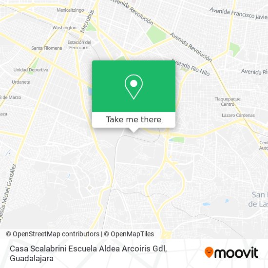 Mapa de Casa Scalabrini Escuela Aldea Arcoiris Gdl