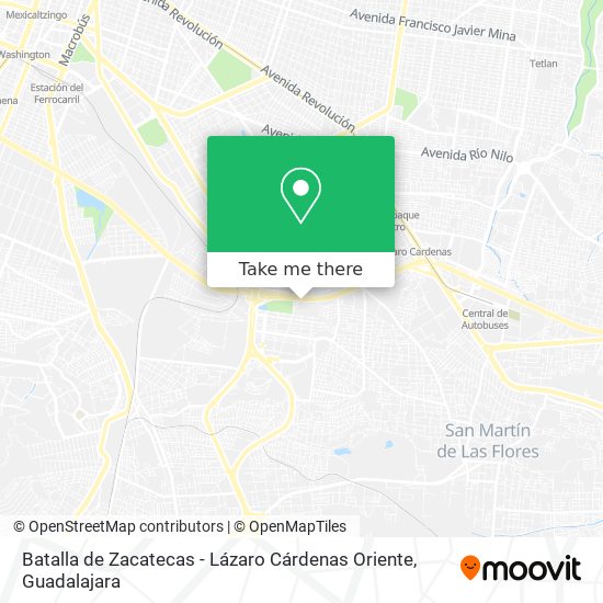 Batalla de Zacatecas - Lázaro Cárdenas Oriente map