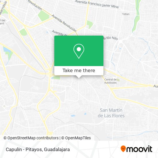Capulín - Pitayos map