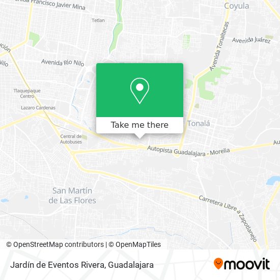 Mapa de Jardín de Eventos Rivera