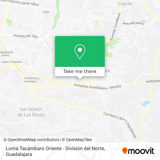 Mapa de Loma Tacámbaro Oriente - División del Norte