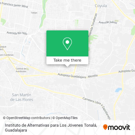 Mapa de Instituto de Alternativas para Los Jóvenes Tonalá