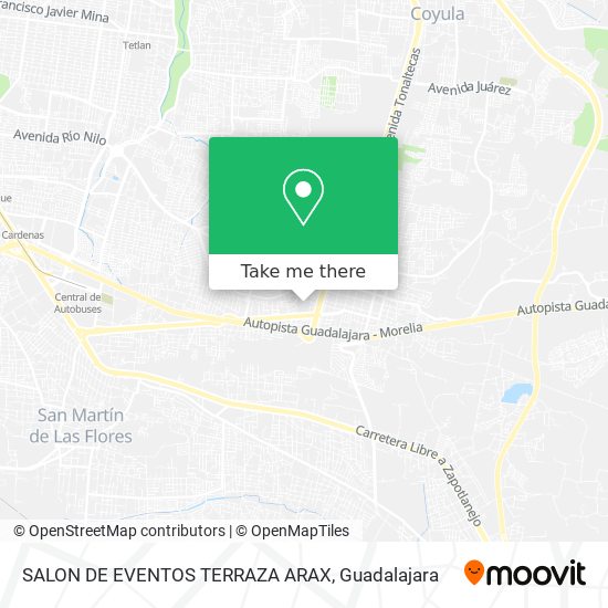 Mapa de SALON DE EVENTOS TERRAZA ARAX