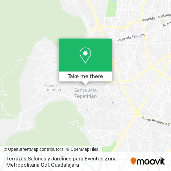 Mapa de Terrazas Salones y Jardines para Eventos Zona Metropolitana Gdl