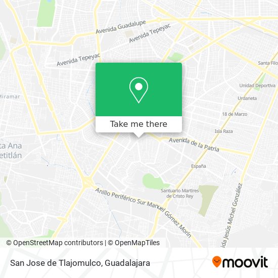San Jose de Tlajomulco map