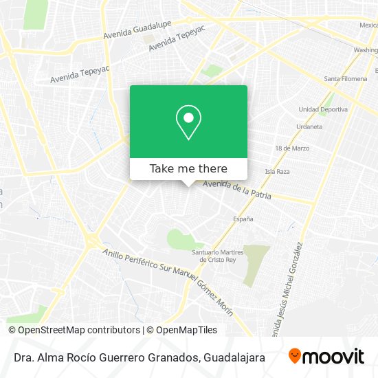 Dra. Alma Rocío Guerrero Granados map