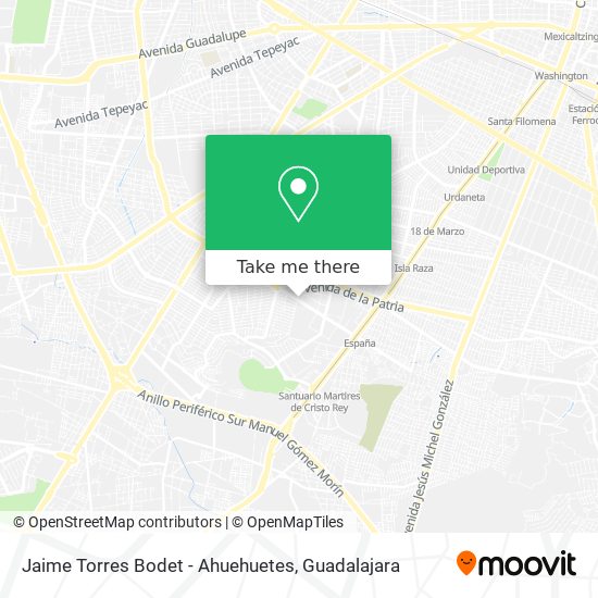 Jaime Torres Bodet - Ahuehuetes map