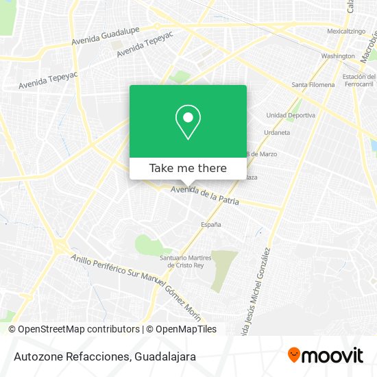 Mapa de Autozone Refacciones