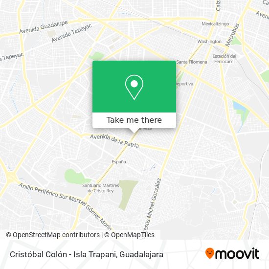 Mapa de Cristóbal Colón - Isla Trapani