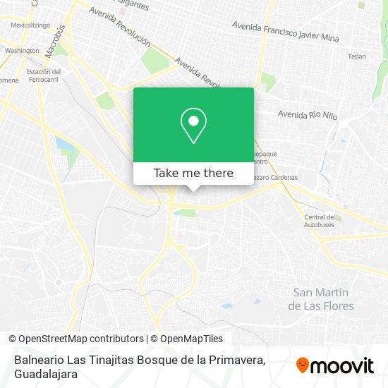 Mapa de Balneario Las Tinajitas Bosque de la Primavera