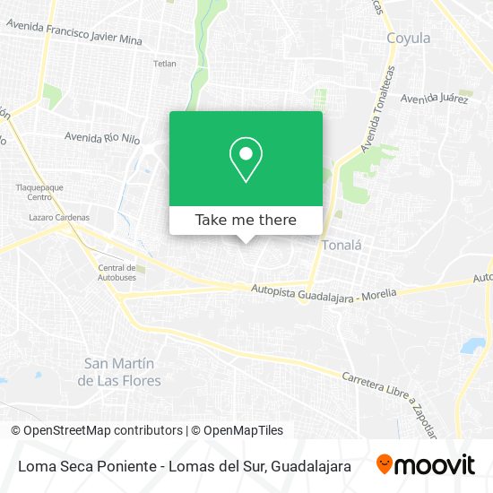 Mapa de Loma Seca Poniente - Lomas del Sur