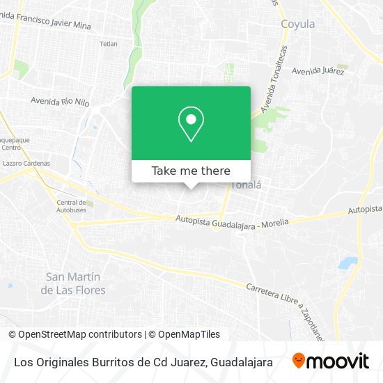 Los Originales Burritos de Cd Juarez map