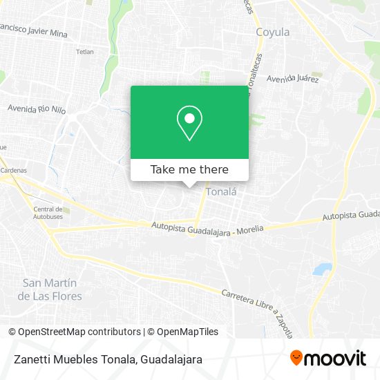 Zanetti Muebles Tonala map