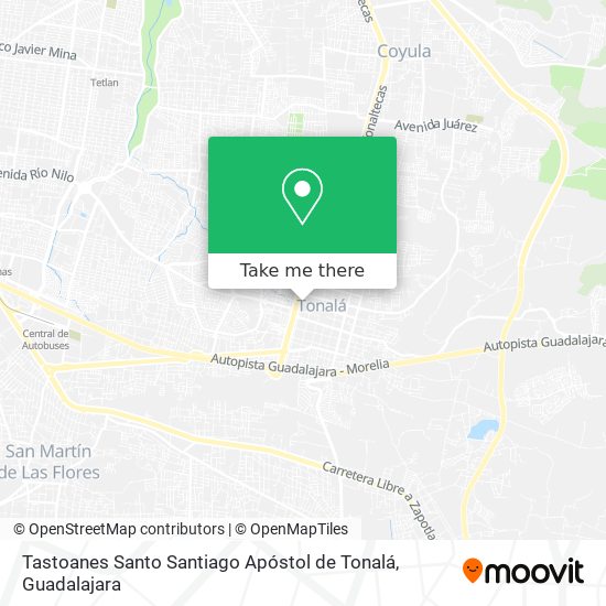 Tastoanes Santo Santiago Apóstol de Tonalá map