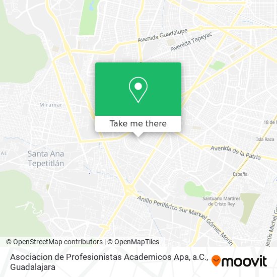 Mapa de Asociacion de Profesionistas Academicos Apa, a.C.