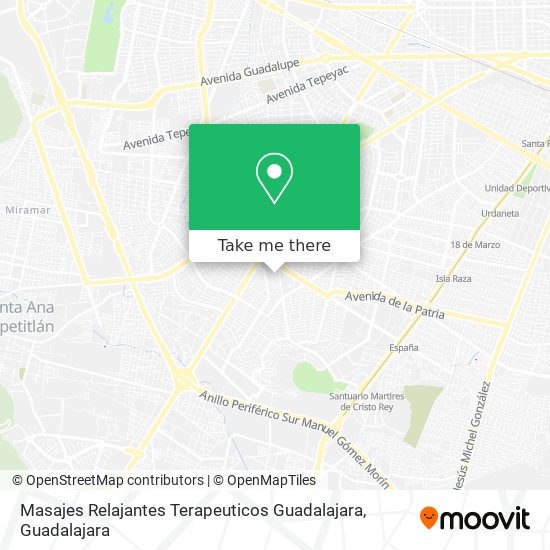 Mapa de Masajes Relajantes Terapeuticos Guadalajara