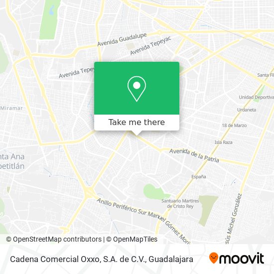 Mapa de Cadena Comercial Oxxo, S.A. de C.V.