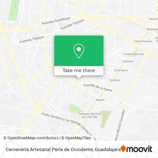 Cervecería Artesanal Perla de Occidente map