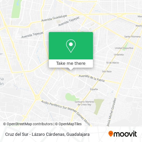 Cruz del Sur - Lázaro Cárdenas map