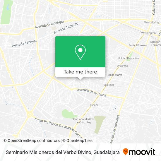 Seminario Misioneros del Verbo Divino map