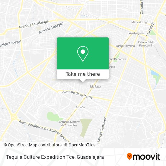 Mapa de Tequila Culture Expedition Tce