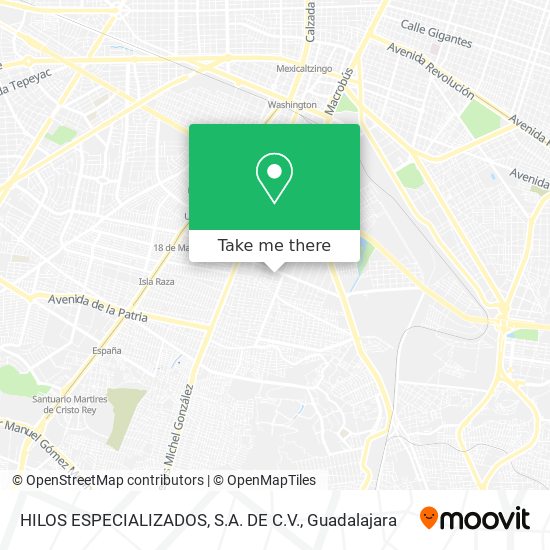 HILOS ESPECIALIZADOS, S.A. DE C.V. map