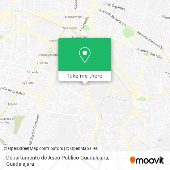 Departamento de Aseo Publico Guadalajara map