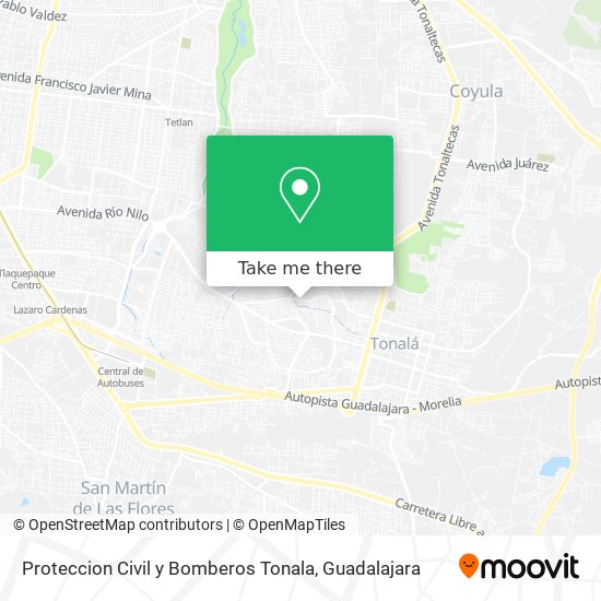 Mapa de Proteccion Civil y Bomberos Tonala