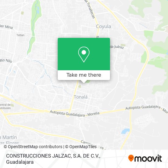 Mapa de CONSTRUCCIONES JALZAC, S.A. DE C.V.
