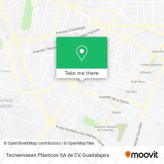 Tecnienvases Plásticos SA de CV map