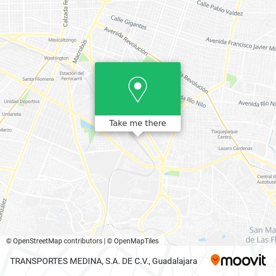 TRANSPORTES MEDINA, S.A. DE C.V. map