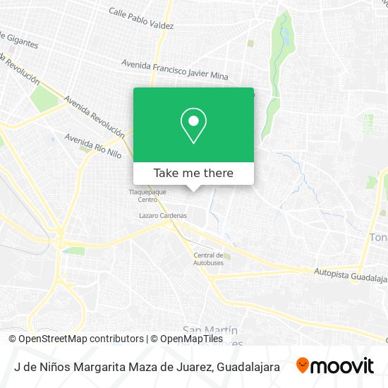 Mapa de J de Niños Margarita Maza de Juarez