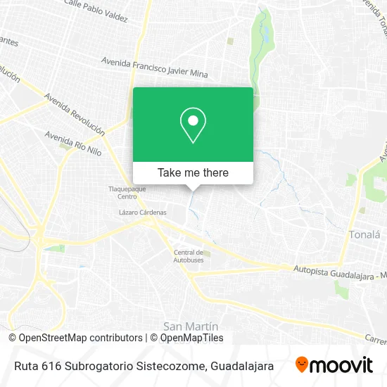 Ruta 616 Subrogatorio Sistecozome map
