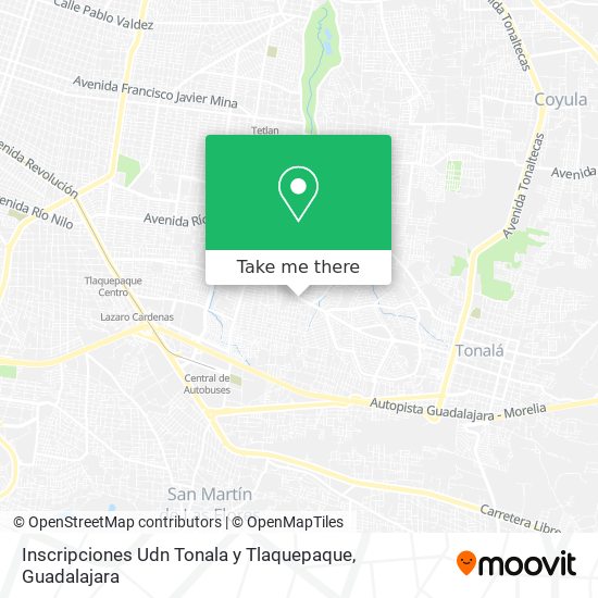 Inscripciones Udn Tonala y Tlaquepaque map